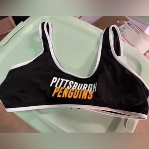 Pittsburgh penguins Black and White Sports Bra